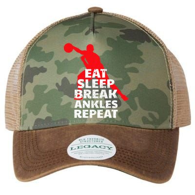 Eat Sleep Break Ankles Repeat Basketball Crossover Legacy Tie Dye Trucker Hat