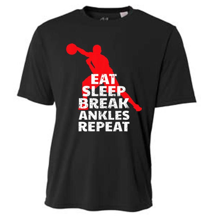 Eat Sleep Break Ankles Repeat Basketball Crossover Cooling Performance Crew T-Shirt