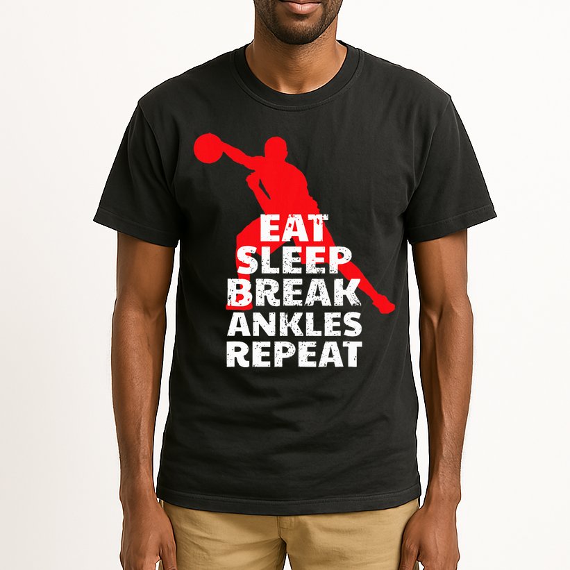 Eat Sleep Break Ankles Repeat Basketball Crossover Tall T-Shirt