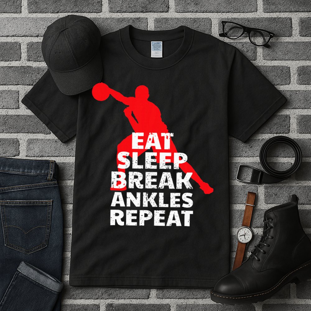 Eat Sleep Break Ankles Repeat Basketball Crossover Tall T-Shirt