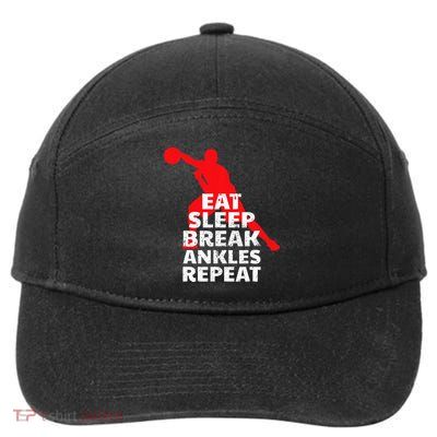 Eat Sleep Break Ankles Repeat Basketball Crossover 7-Panel Snapback Hat