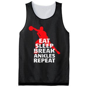 Eat Sleep Break Ankles Repeat Basketball Crossover Mesh Reversible Basketball Jersey Tank