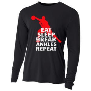 Eat Sleep Break Ankles Repeat Basketball Crossover Cooling Performance Long Sleeve Crew