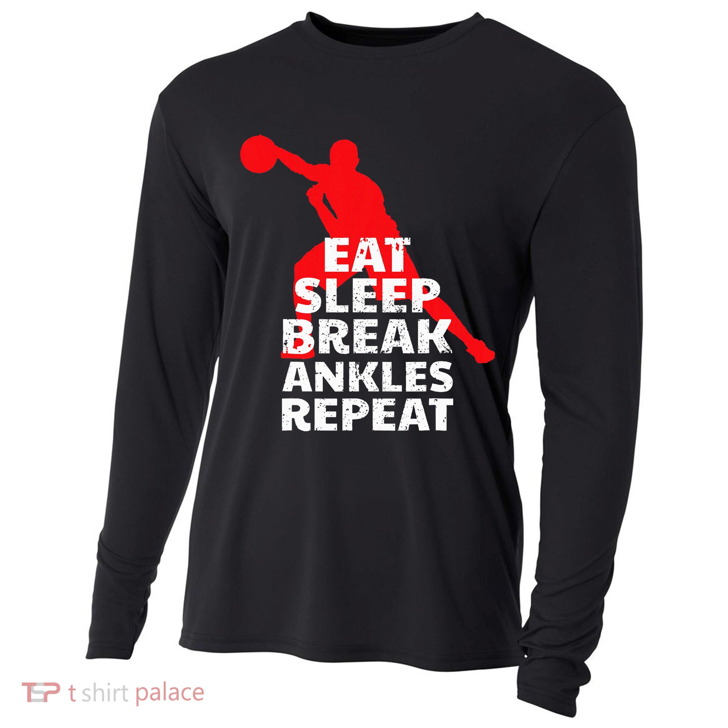 Eat Sleep Break Ankles Repeat Basketball Crossover Cooling Performance Long Sleeve Crew