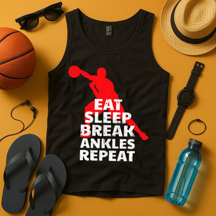 Eat Sleep Break Ankles Repeat Basketball Crossover Tank Top