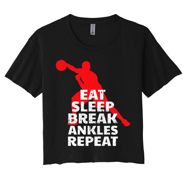 Eat Sleep Break Ankles Repeat Basketball Crossover Crop Top