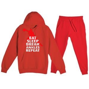 Eat Sleep Break Ankles Repeat Basketball Crossover Premium Hooded Sweatsuit Set