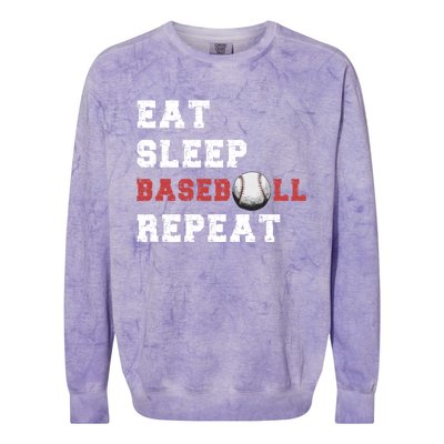 Eat Sleep Baseball Repeat Meaningful Gift Colorblast Crewneck Sweatshirt