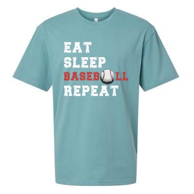 Eat Sleep Baseball Repeat Meaningful Gift Sueded Cloud Jersey T-Shirt