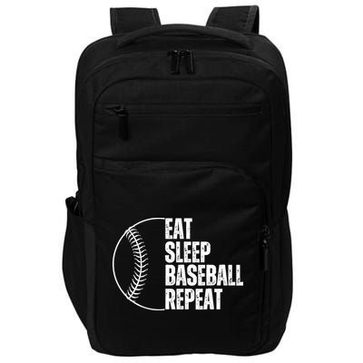 Eat Sleep Baseball Repeat Gift For Baseball Players Boy Impact Tech Backpack