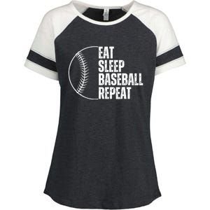 Eat Sleep Baseball Repeat Gift For Baseball Players Boy Enza Ladies Jersey Colorblock Tee