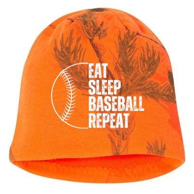 Eat Sleep Baseball Repeat Gift For Baseball Players Boy Kati - Camo Knit Beanie