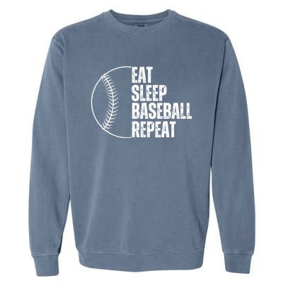 Eat Sleep Baseball Repeat Gift For Baseball Players Boy Garment-Dyed Sweatshirt