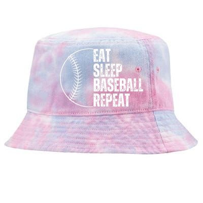 Eat Sleep Baseball Repeat Gift For Baseball Players Boy Tie-Dyed Bucket Hat