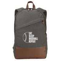 Eat Sleep Baseball Repeat Gift For Baseball Players Boy Cotton Canvas Backpack