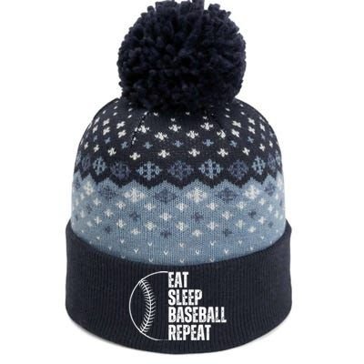 Eat Sleep Baseball Repeat Gift For Baseball Players Boy The Baniff Cuffed Pom Beanie