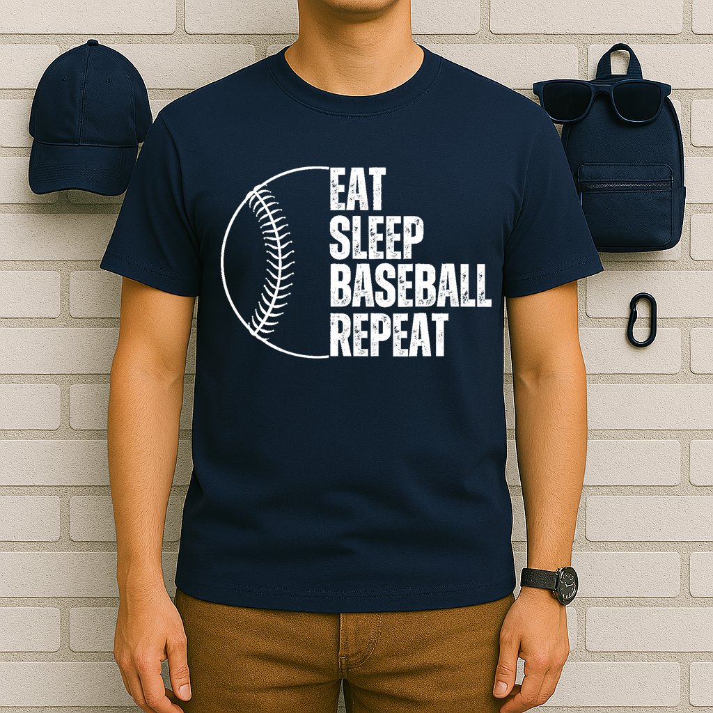 Eat Sleep Baseball Repeat Gift For Baseball Players Boy T-Shirt
