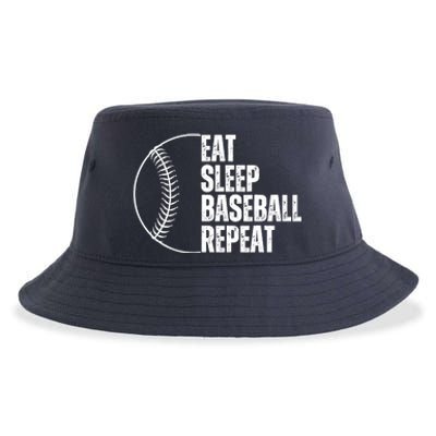 Eat Sleep Baseball Repeat Gift For Baseball Players Boy Sustainable Bucket Hat