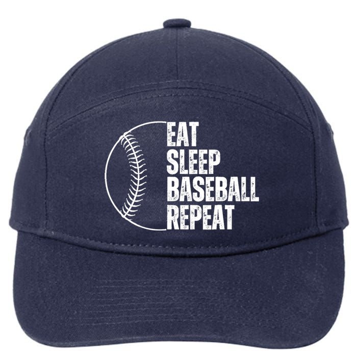 Eat Sleep Baseball Repeat Gift For Baseball Players Boy 7-Panel Snapback Hat