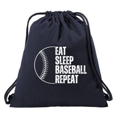 Eat Sleep Baseball Repeat Gift For Baseball Players Boy Drawstring Bag