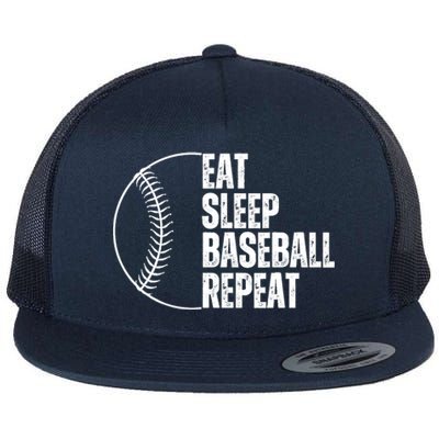 Eat Sleep Baseball Repeat Gift For Baseball Players Boy Flat Bill Trucker Hat