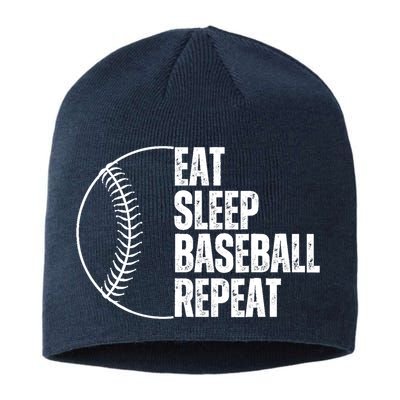 Eat Sleep Baseball Repeat Gift For Baseball Players Boy Sustainable Beanie