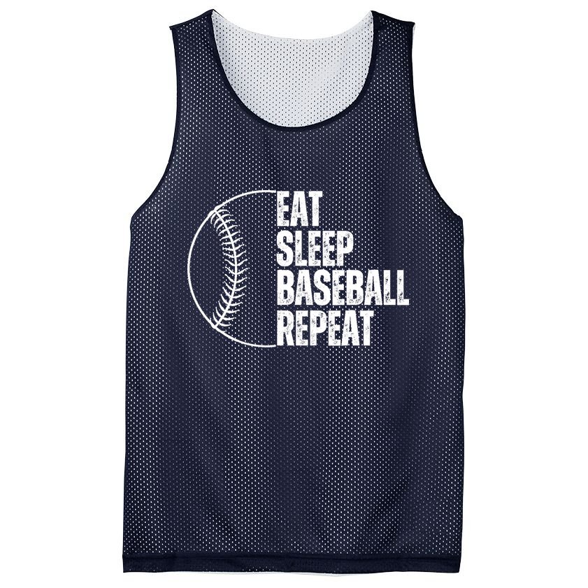 Eat Sleep Baseball Repeat Gift For Baseball Players Boy Mesh Reversible Basketball Jersey Tank