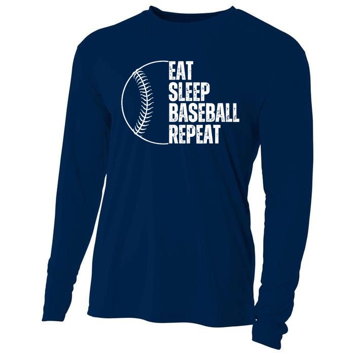 Eat Sleep Baseball Repeat Gift For Baseball Players Boy Cooling Performance Long Sleeve Crew