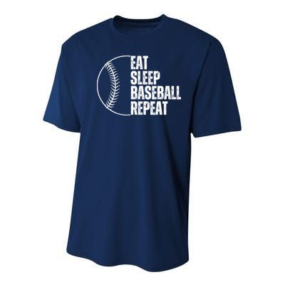 Eat Sleep Baseball Repeat Gift For Baseball Players Boy Youth Performance Sprint T-Shirt