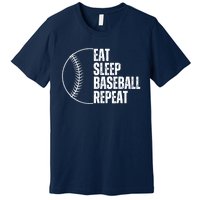 Eat Sleep Baseball Repeat Gift For Baseball Players Boy Premium T-Shirt