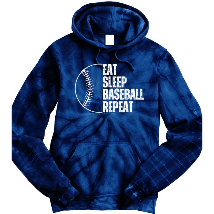 Eat Sleep Baseball Repeat Gift For Baseball Players Boy Tie Dye Hoodie