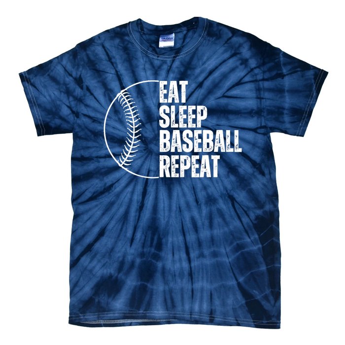 Eat Sleep Baseball Repeat Gift For Baseball Players Boy Tie-Dye T-Shirt