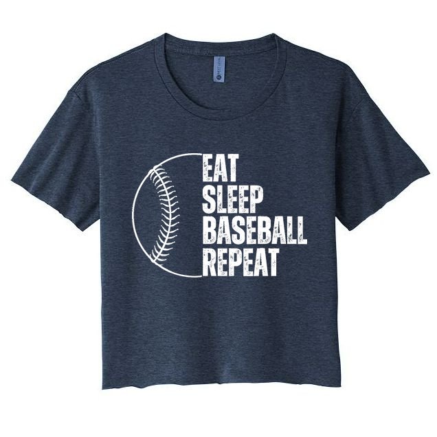 Eat Sleep Baseball Repeat Gift For Baseball Players Boy Women's Crop Top Tee