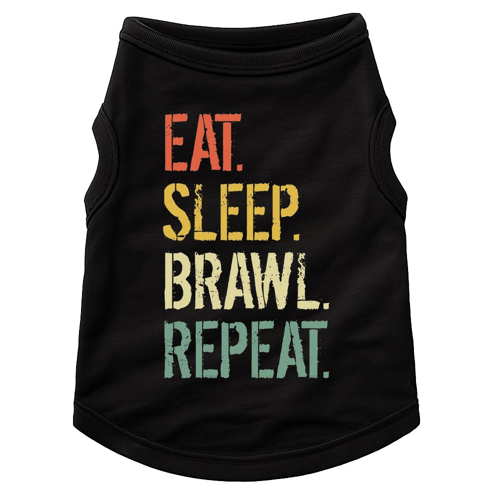 Eat Sleep Brawl Repeat Stars Funny Video Gamer Gaming Doggie Tank