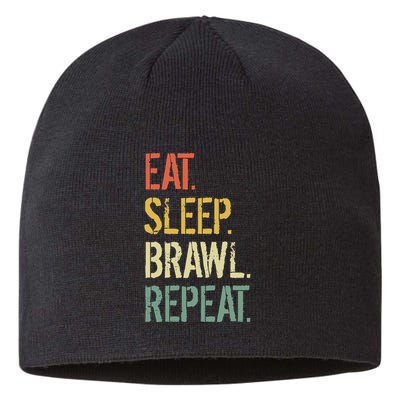 Eat Sleep Brawl Repeat Stars Funny Video Gamer Gaming Sustainable Beanie