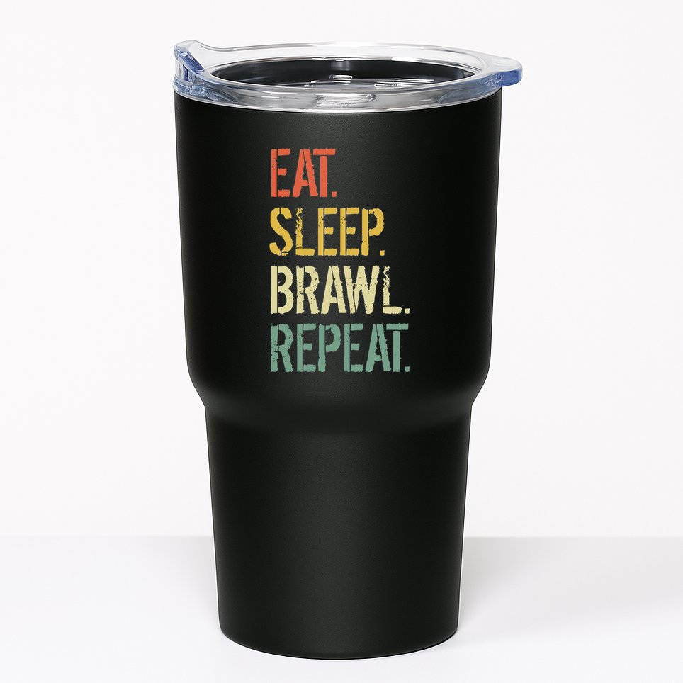 Eat Sleep Brawl Repeat Stars Funny Video Gamer Gaming Tumbler