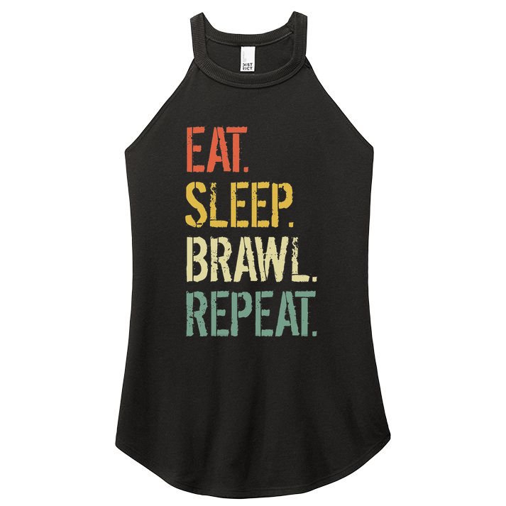Eat Sleep Brawl Repeat Stars Funny Video Gamer Gaming Women's Perfect Tri Rocker Tank