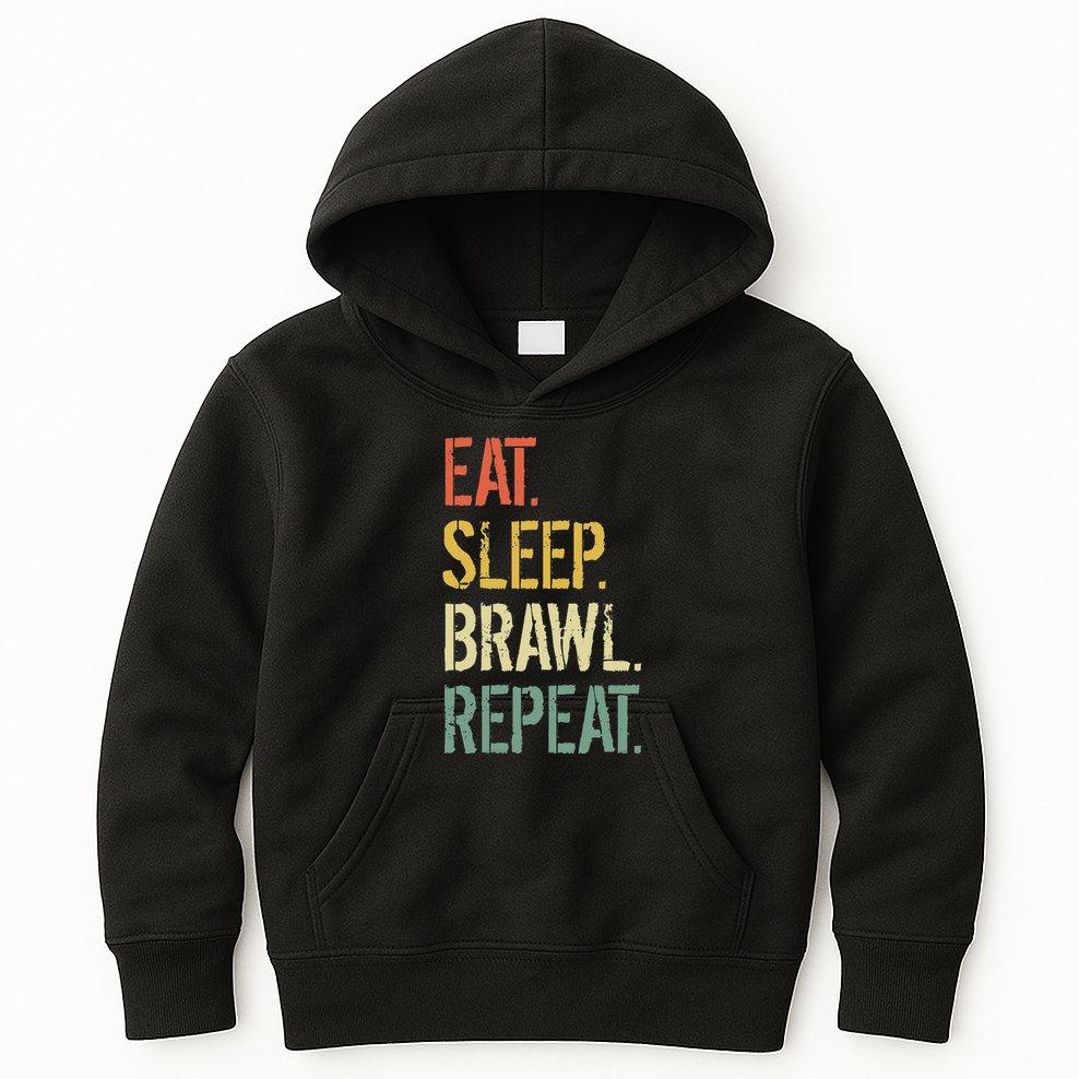 Eat Sleep Brawl Repeat Stars Funny Video Gamer Gaming Kids Hoodie