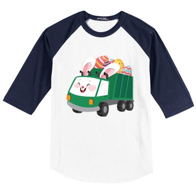 Easter Sunday Bunny Egg Hunting Rabbit Garbage Dump Truck Cute Gift Baseball Sleeve Shirt