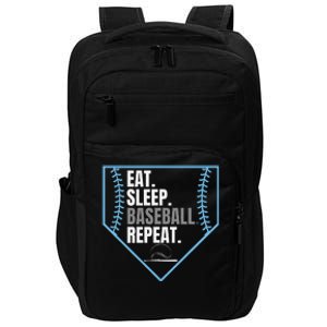 Eat Sleep Baseball Repeat Funny Baseball Player Impact Tech Backpack