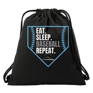 Eat Sleep Baseball Repeat Funny Baseball Player Drawstring Bag