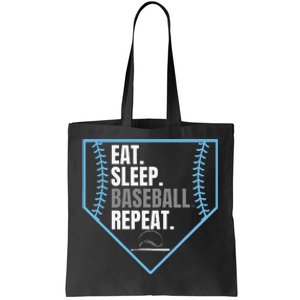 Eat Sleep Baseball Repeat Funny Baseball Player Tote Bag