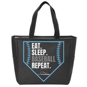 Eat Sleep Baseball Repeat Funny Baseball Player Zip Tote Bag