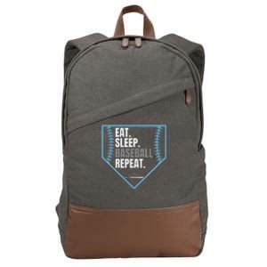 Eat Sleep Baseball Repeat Funny Baseball Player Cotton Canvas Backpack