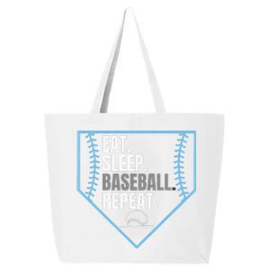 Eat Sleep Baseball Repeat Funny Baseball Player 25L Jumbo Tote