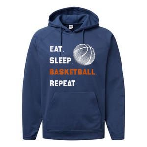 Eat Sleep Basketball Repeat Performance Fleece Hoodie