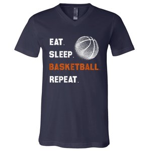 Eat Sleep Basketball Repeat V-Neck T-Shirt