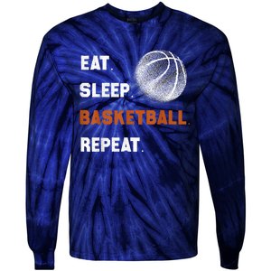 Eat Sleep Basketball Repeat Tie-Dye Long Sleeve Shirt