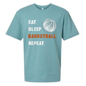 Eat Sleep Basketball Repeat Sueded Cloud Jersey T-Shirt