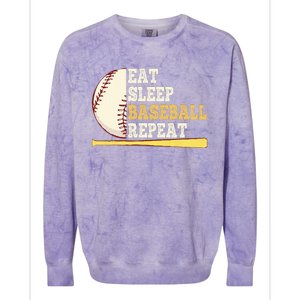 Eat Sleep Baseball Repeat Funny Baseball Player Sport Colorblast Crewneck Sweatshirt